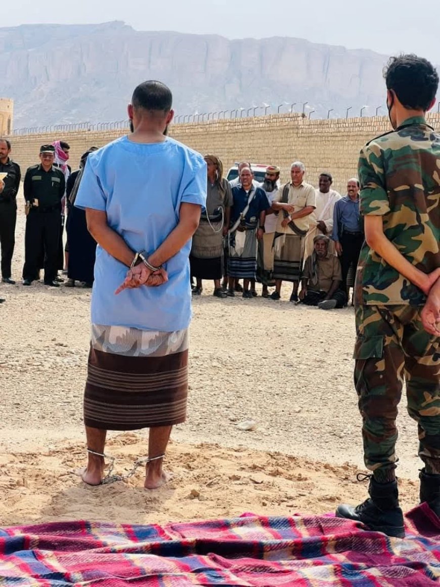 النيابة العامة بمحافظة شبوة تنفذ حكم الإعدام بحق المدان جمال عبد الناصر صالح وهيبان