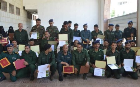 تعز.اختتام البرنامج التدريبي الأول لكوادر البحث الجنائي تحت شعار "من مسرح الجريمة إلى ساحة المحكمة".