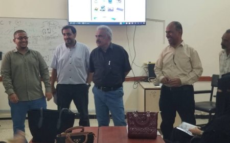 برئاسة الشكلية. .لجنة من الادارة العامة للتعليم الفني تتفقد سير العملية التعليمية في المعهدالتقني الصناعي المعلا