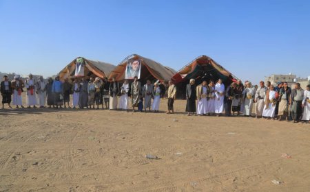 رفع مخيم الشهيد يونس الشريحي في مأرب بعد توافد قبلي واسع وتعهدات رسمية بكشف الجناة