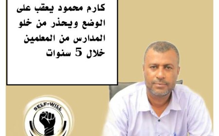كارثة التعليم تلوح في الأفق بـ "عدن": كارم محمود يعقب على الوضع ويحذر من خلو المدارس من المعلمين خلال 5 سنوات