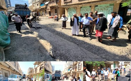 المشمر يتفقد أعمال السفلتة في شارع الروضة الغربية عقب استكمال مشروع الصرف الصحي