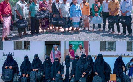 مركز الملك سلمان للإغاثة يواصل توزيع الحقائب التعليمية في المدارس المستهدفة بمحافظتي لحج وأبين 