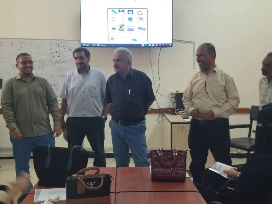 برئاسة الشكلية. .لجنة من الادارة العامة للتعليم الفني تتفقد سير العملية التعليمية في المعهدالتقني الصناعي المعلا