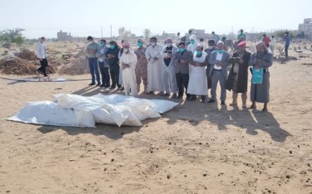 نيابة استئناف مأرب تدفن 15 جثة مجهولة الهوية بالتعاون مع الصليب الأحمر الدولي