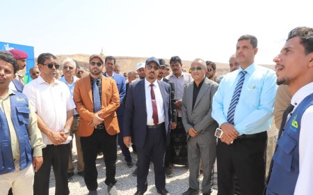 محافظ حضرموت يضع حجر الأساس لمشروع المياه بالطاقة المتجددة بمديرية الديس الشرقية