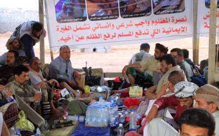 الغيضة: الوكيل محمد معوضة يستقبل الشيخ محمد كده مخيم الاعتصام في قضية الطفل الجرادي