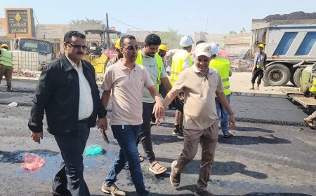 مدير عام المنصورة يتفقد الأعمال النهائية بمشروع إعادة تأهيل شارع الخمسين..