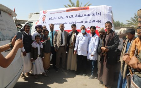 مستشفى كرى العام يقيم نقطة طبية لمساندة الجرحى المعتصمين في مأرب