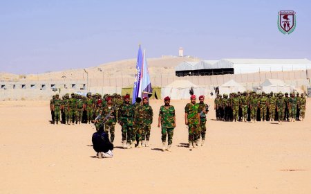 قوات دفاع شبوة تحتفل بتخريج اللواء الثامن واستعراض جاهزيته القتالية