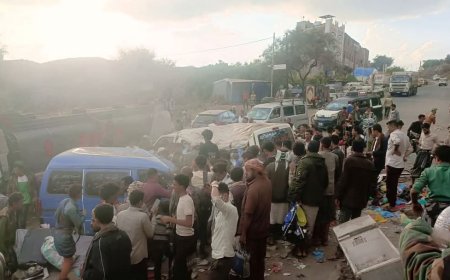 تعز..حادث مروري مروع بمنطقة نجد قسيم