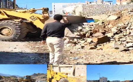 المشمر يتابع ميدانياً حملة رفع مخلفات البناء من شوارع وادي القاضي بـ«تعز»