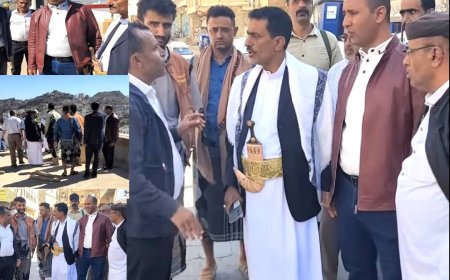 المشمر والأغبري يسلمان موقع مشروع شبكة المياه في الروضة بطول 635 مترًا وبتكلفة 115.469 دولارًا