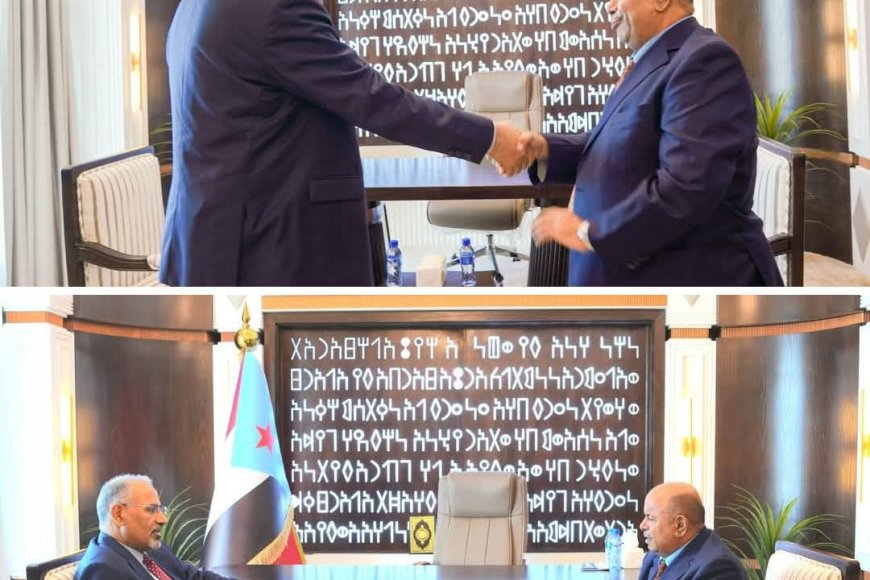 عيدروس الزُبيدي&nbsp; يلتقي محافظ حضرموت سالم الخنبشي .. تفاصيل اللقاء&nbsp;