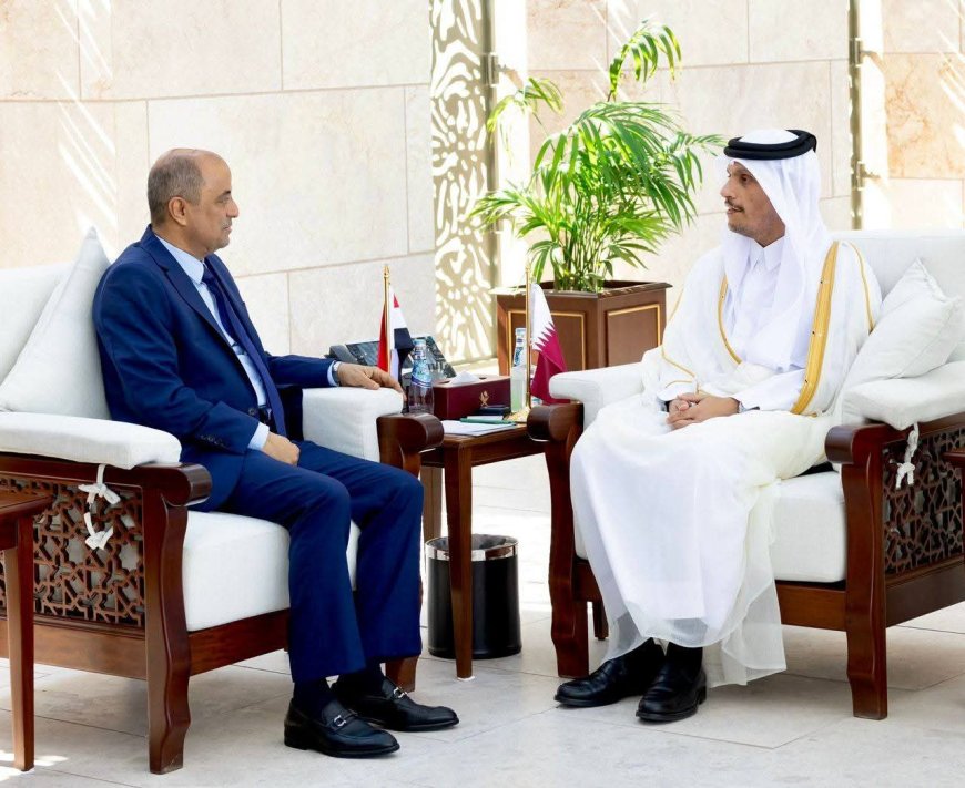 رئيس الوزراء يعقد جلسة مباحثات مع نظيره القطري