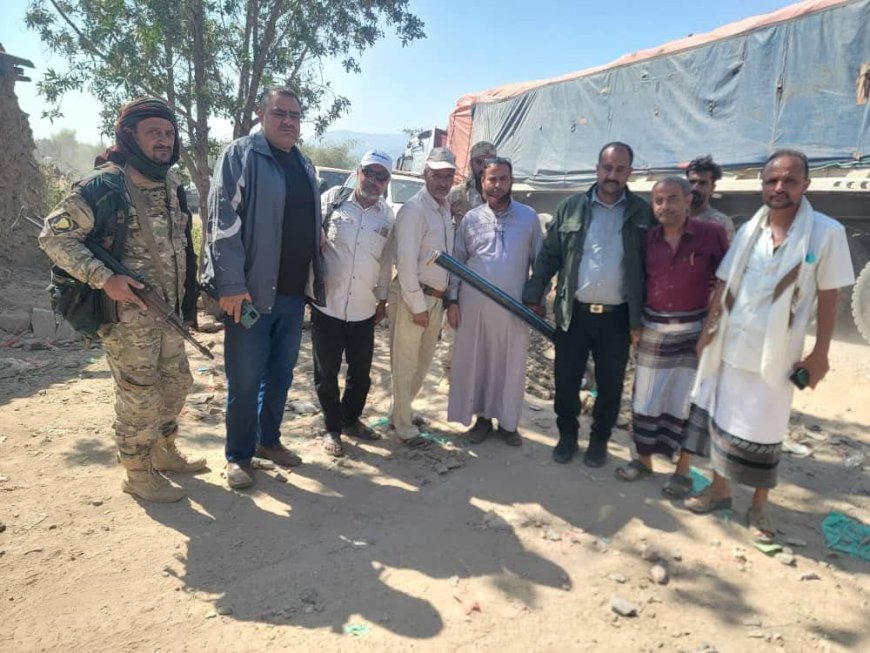 الشاعري يتفقد مشروع مياه حارة جباري بمدينة قعطبة