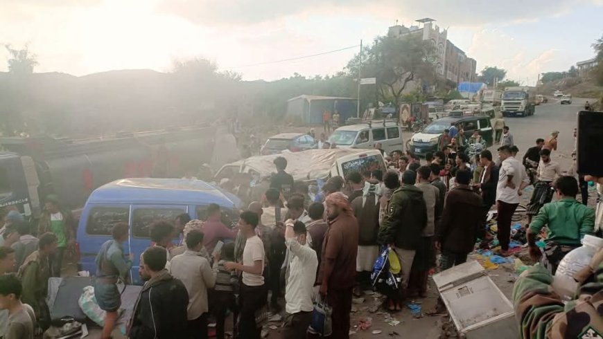 تعز..حادث مروري مروع بمنطقة نجد قسيم