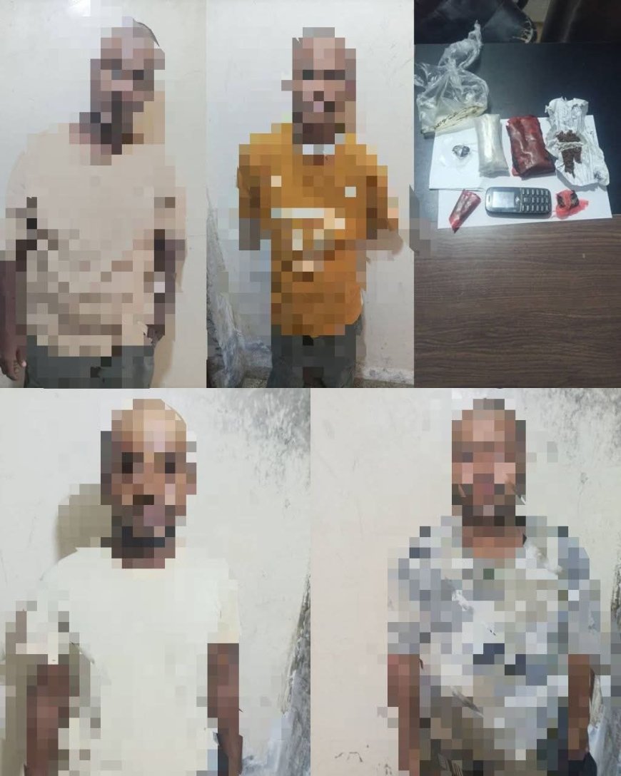 إدارة مكافحة المخدرات بالمهرة تلقي القبض على أربعة مروّجين للمواد الممنوعة في الغيضة