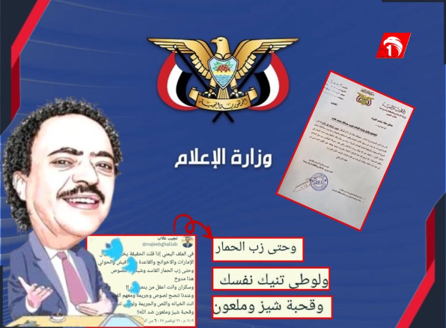 فضيحة (ألفاظ سوقية) تهز وزارة الإعلام.. النائب (العاقل): الوكيل (غلاب) أساء للدولة ورموزها