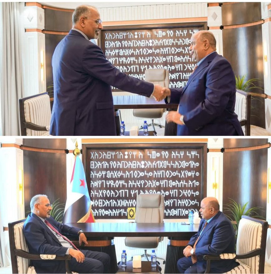 عيدروس الزُبيدي  يلتقي محافظ حضرموت سالم الخنبشي .. تفاصيل اللقاء 