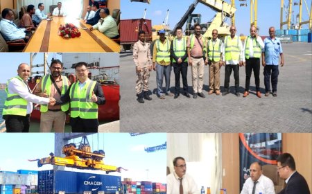موانئ خليج عدن تبحث توسيع الشراكة التجارية مع الصين- بوابة العالم: نعمل لربط عدن بالموانئ الصينية بخدمات شحن تنافسية
