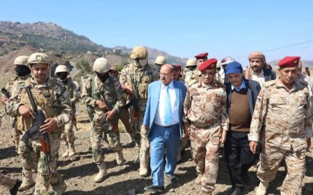تعز.رئيس مجلس النواب يزور اللواء 35 مدرع ومديريتي المواسط والشمايتين