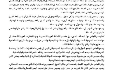 مجلس النواب يصدر بيانًا شديد اللهجة بخصوص أحداث حضرموت والمهرة 