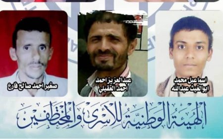 الهيئة الوطنية للأسرى والمختطفين تُدين مصادقة الحوثيين على قرارات إعدام بحق 3 مختطفين، وتصفها بـ"الإرهاب المنظم"