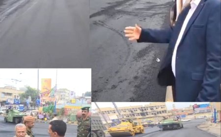 تعز.. «المشمر» يتفقد سير العمل في مشروع استكمال سفلتة شارع المالية حتى جولة الشعب