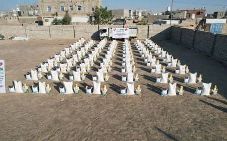 هيئة الإغاثة الإنسانية(IHH).. توزّع مساعدات غذائية لـ172 أسرة نازحة في مأرب