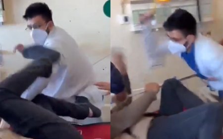 بالفيديو .. دكتور يعتدي على مريض بشكل جنوني و السبب صيغة الثاني في الكلام!