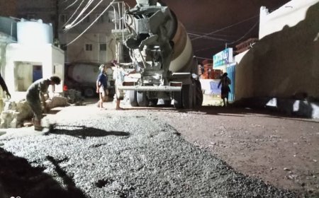 استمرار العمل بإنشاء مصدات السيول في حي الكبسة بالمعلا 