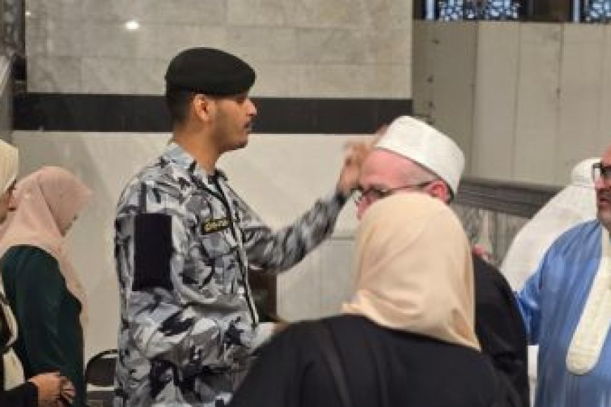 فيديو جديد لحادثة الانتحار في الحرم ..و إشادات لرجل الأمن