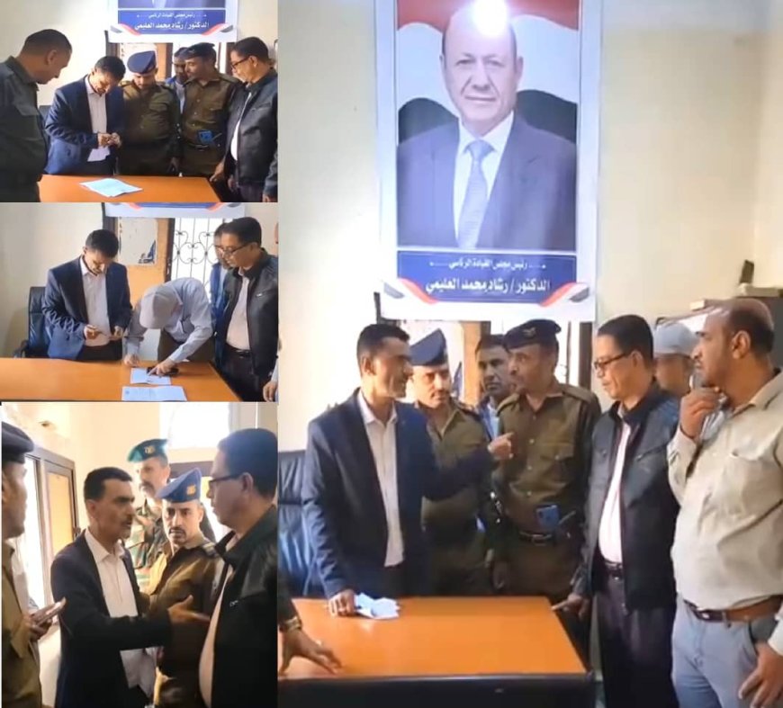 تعز.. «المشمر» يسلّم موقع مشروع تأهيل فرع الأحوال المدنية بقسم الجمهوري للمقاول المنفذ