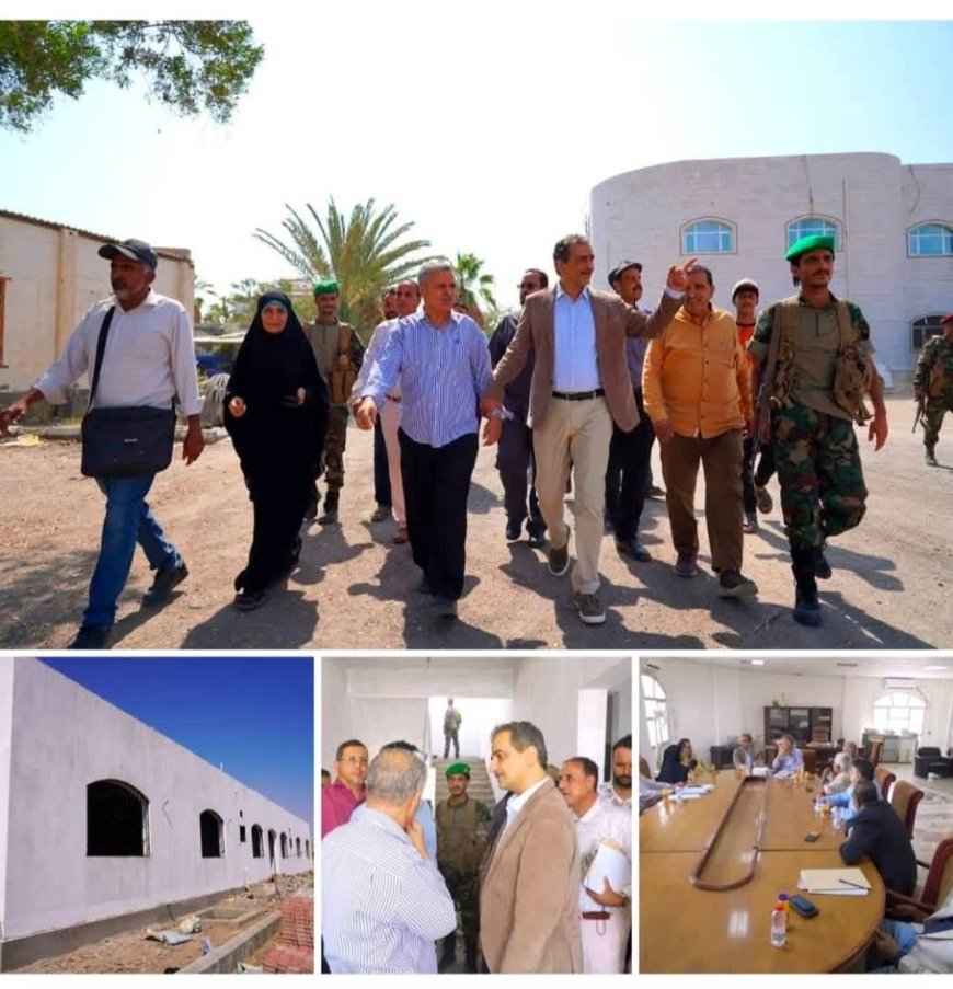 محافظ عدن يطّلع على سير العمل في مبنى إدارتي الطرق والإنارة ويوجّه بمعالجة أي إشكاليات تعترض تنفيذ المشاريع الجارية