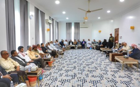 المحافظ الخنبشي  يلتقي قيادة مجلس حضرموت الوطني ويؤكد على وحدة الصف