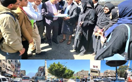 تسليم مواقع مشاريع صيانة وتأهيل وإضافة طبقة إسفلتية لشوارع القاهرة بــ«تعز»  