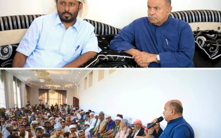 عضو مجلس القيادة الرئاسي محافظ حضرموت يلتقي قبائل نوح وعددًا من المناصب والمشايخ والمقادمة
