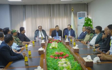 المحافظ عبد الرحمن شيخ يطلع على سير العمل بمطار عدن الدولي