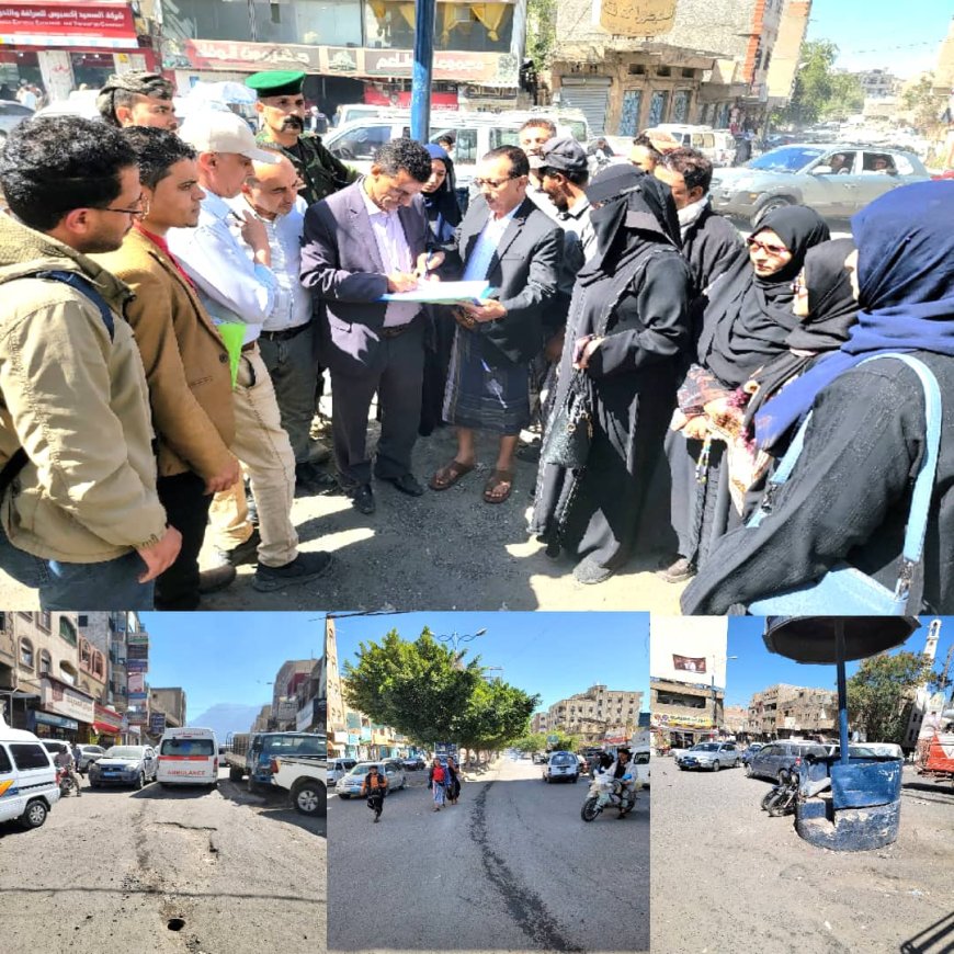 تسليم مواقع مشاريع صيانة وتأهيل وإضافة طبقة إسفلتية لشوارع القاهرة بــ«تعز»  