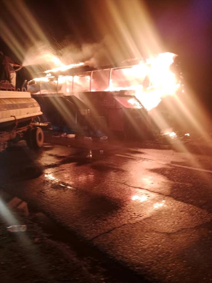 تطورات جديدة في حادث احتراق حافلة نقل جماعي في العرقوب بأبين..