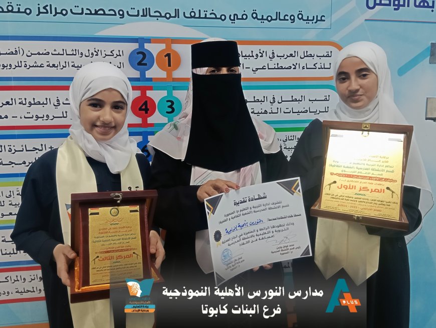 مدارس النورس الأهلية تحصد المركز الأول على مستوى مديرية المنصورة في مسابقة فن الإلقاء