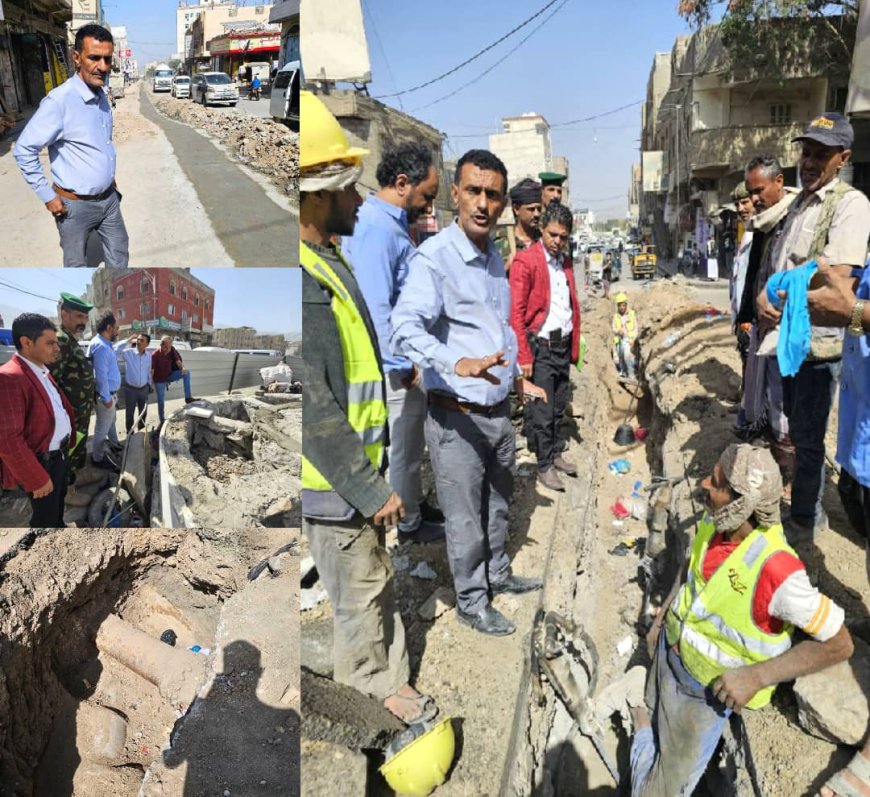 تعز.. مدير عام «القاهرة» يتفقد مشاريع المياه والبنية التحتية والمجسّم الجمالي بالمديرية