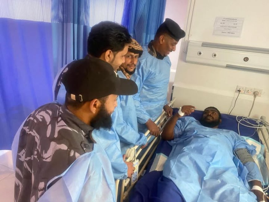 القائم بأعمال مدير مكافحة المخدرات بساحل حضرموت يطمئن على صحة مسؤول قوة المهام عقب تعرضه لإصابة