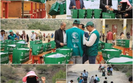 مركز الملك سلمان للإغاثة يوزع قسائم ملابس شتوية في مديرية القبيطة بلحج