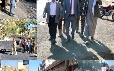 تعز.. مدير عام «القاهرة» يتفقد مشاريع إعادة تأهيل وسفلتة عدد من شوارع المديرية