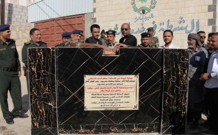 الوكيل الجيلاني يضع حجر الأساس لمشروعي فرع الأحوال المدنية وتأهيل مركز شرطة روكب بالمكلا