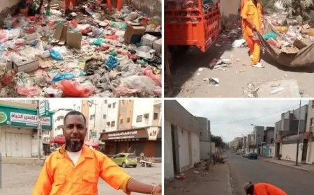 عدن: برعاية المحافظ ومدير عام المديرية: تواصل حملة النظافه بمدينة انماء القديمه بمديرية البريقة 