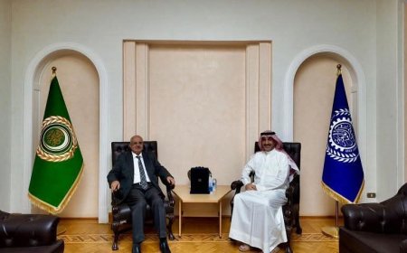 القائم بأعمال مندوب اليمن الدائم لدى الجامعة العربية يلتقي مدير عام منظمة العمل العربية