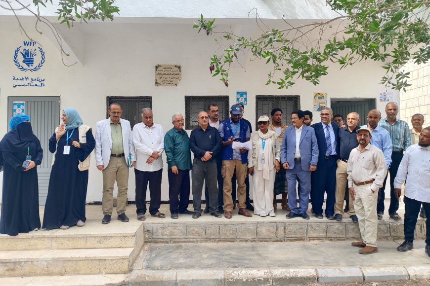 وزارة التربية وبرنامج الغذاء العالمي يدشنون العمل بالمطبخ المدرسي بمديرية تبن بلحج&nbsp;